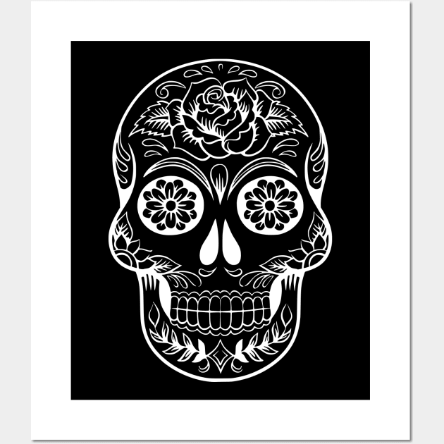 Halloween - Dia De Los Muertos - Day of the Dead Mexican Sugar Skull Wall Art by Elsie Bee Designs